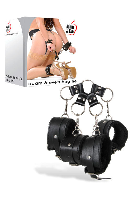 Adam and Eve Vegan Leather & Faux Fur Hog Tie Kit (5 Pce)s