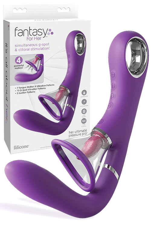 Pipedream 24K Gold Her Ultimate Pleasure Pump with Tongue & Vibrating G Spot Handle