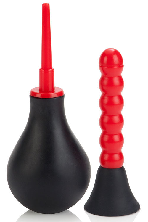 Calexotics 4 Ribbed Anal Douche with Interchangable Nozzles