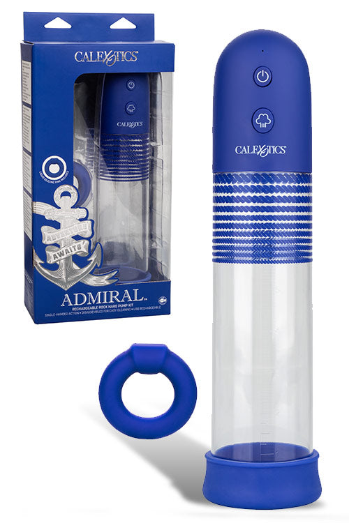 Calexotics Rock Hard Admiral 8 Automatic Penis Pump Kit plus Cock Ring