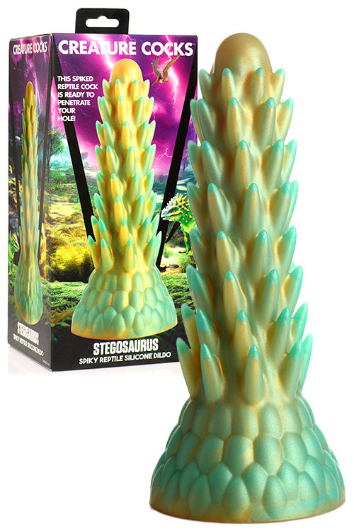 Creature Cocks Stegosaurus 7.6 Silicone Spiky Reptilian Monster Dildo