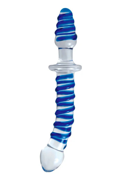 Adam and Eve 8.75 Double Ended Twisted Glass Dildo & Plug
