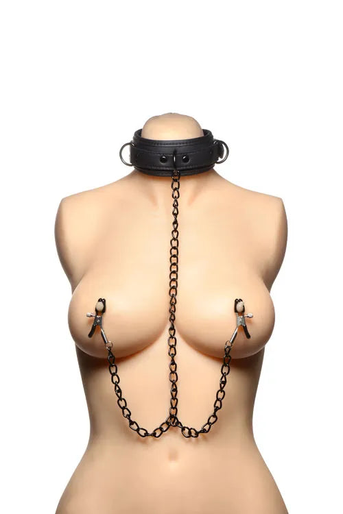 Master Series Collared Temptress Nipple Clamps Collar