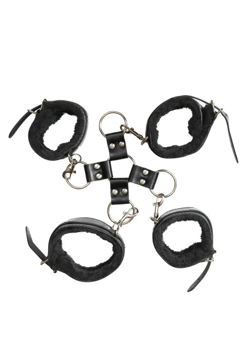 Adam and Eve Vegan Leather & Faux Fur Hog Tie Kit (5 Pce)s