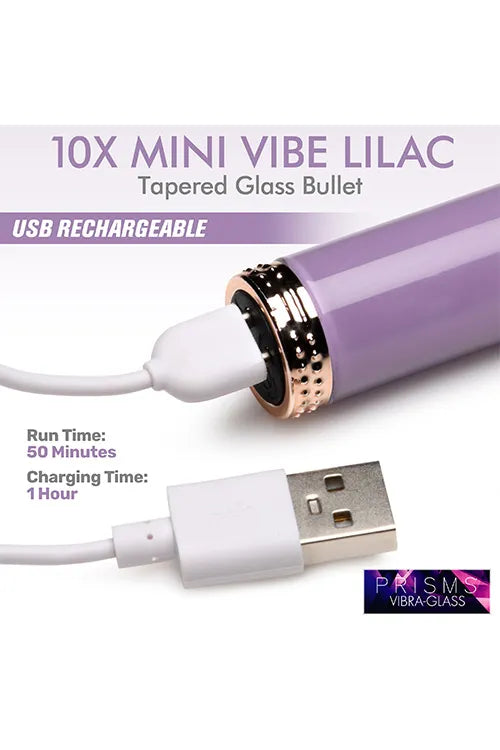 Prisms Erotic Glass 4.6 10X Tapered Glass Bullet Vibrator